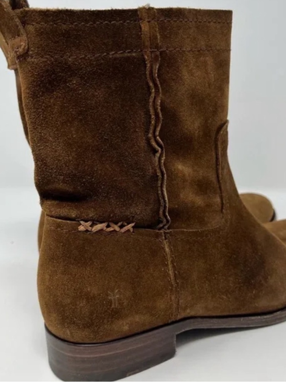 Frye Cara BrownSuede flat Ankle Boots Style#78321